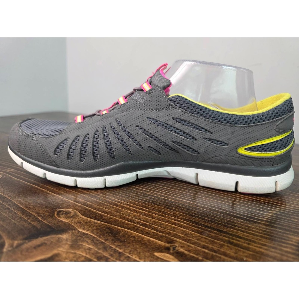 Skechers Flex Women's Sneakers Size 10 Gray Pink White Slip On Running Shoes - Picture 8 of 15